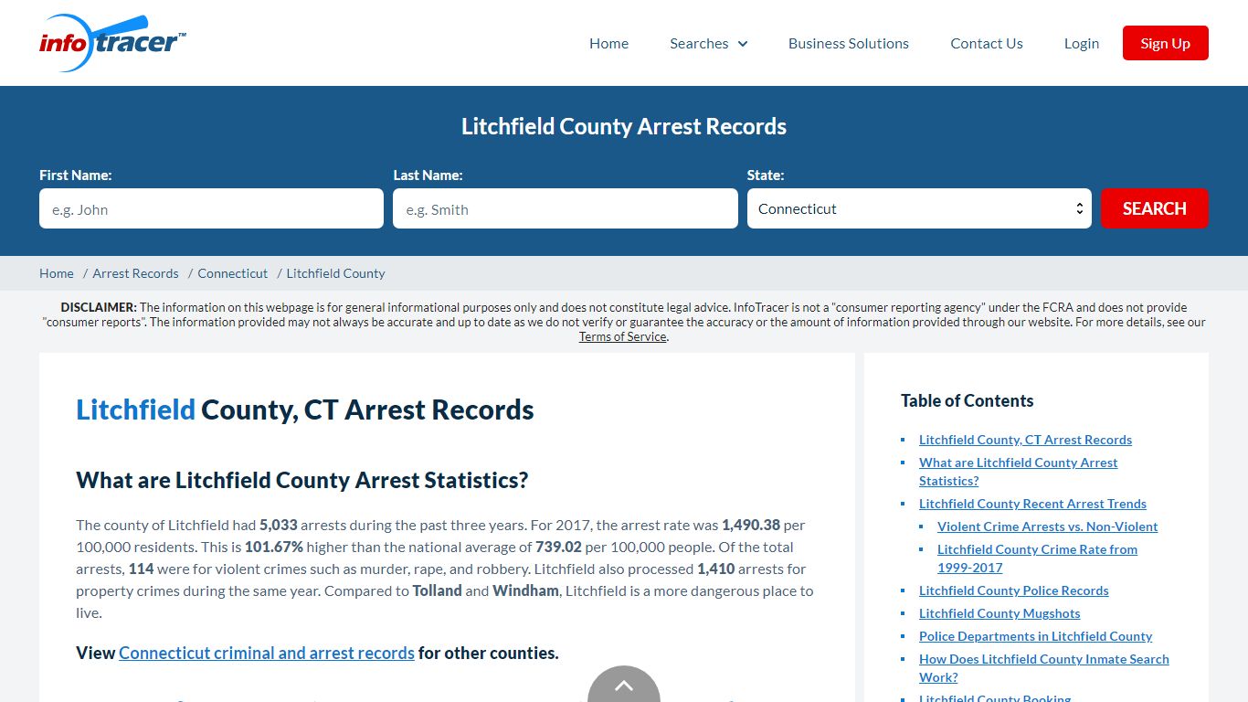 Litchfield County, CT Arrests, Mugshots & Jail Records - InfoTracer