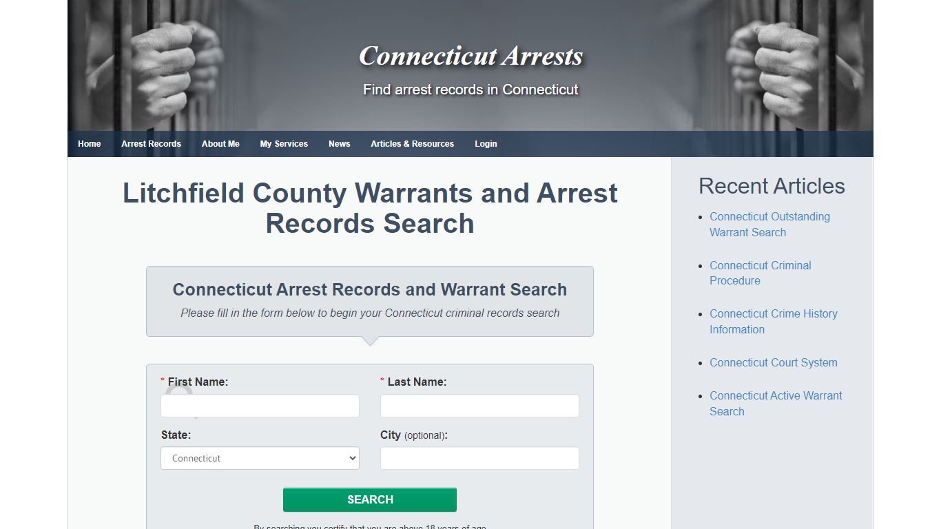 Litchfield County Warrants and Arrest Records Search